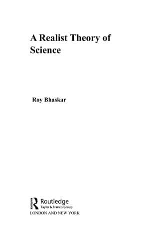 A Realist Theory of Science