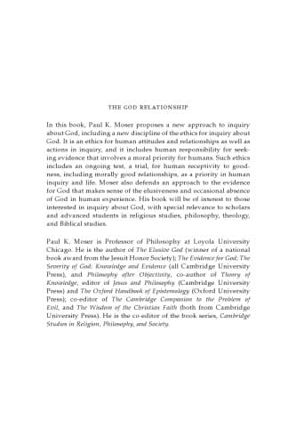 The God Relationship: The Ethics for Inquiry about the Divine