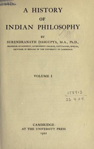 A History of Indian Philosophy Vol.4
