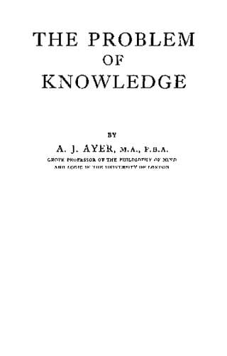The Problem of Knowledge