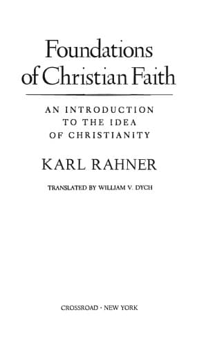 Foundations of Christian Faith