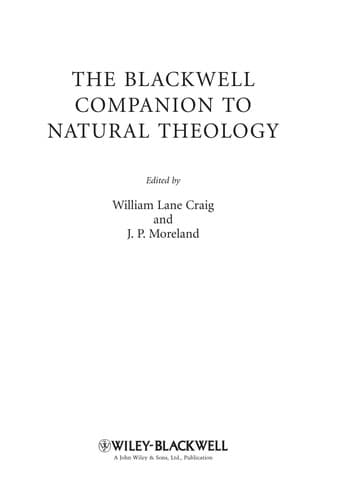 The Blackwell Companion to Natural Theology