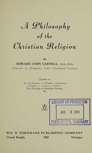 A Philosophy of the Christian Religion