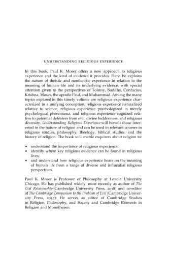 Understanding Religious Experience: From Conviction to Life's Meaning