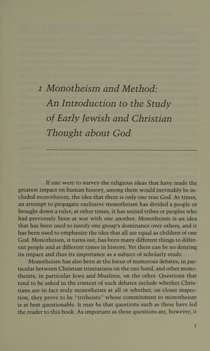 The Only True God: Early Christian Monotheism in Its Jewish Context