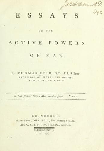 Essays on the Active Powers of Man