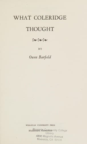 What Coleridge Thought